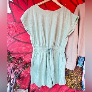 NWT Popvil Light Sage Green Drawstring Waist Romper